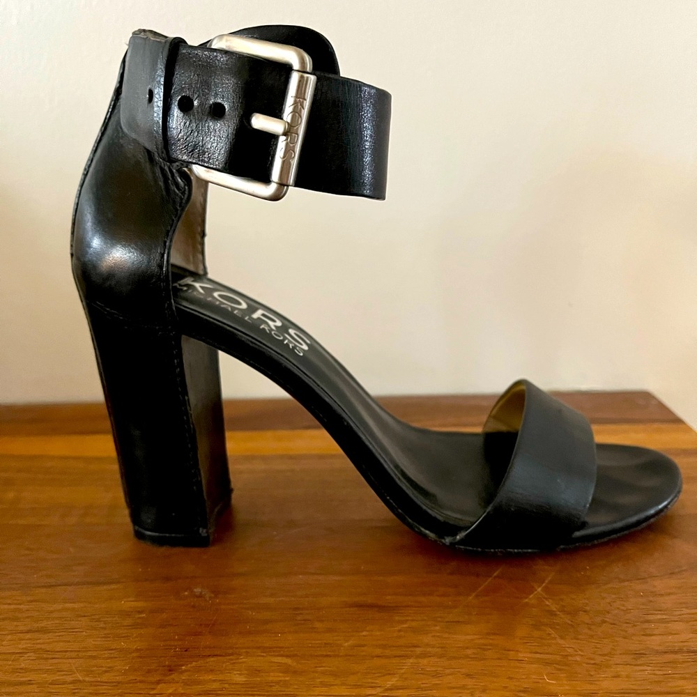Black Michael Kor block heel sandal
